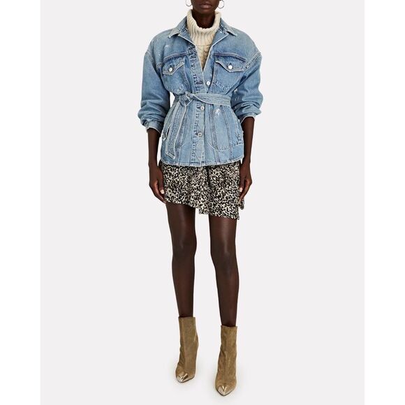 Anthropologie x Citizens of Humanity Dolly Belted Distressed Denim Jacket XL - Picture 16 of 16